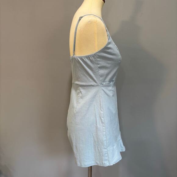 Princess Polly Cottage Hill mini dress, light blue mini skort romper, Size 8 - Picture 5 of 10